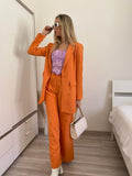 Completo oversize giacca e pantalone arancio