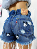 Short Levi’s Vintage con stampa topolino sfrangiato