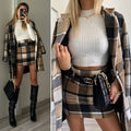 Cappotto check Camel nero