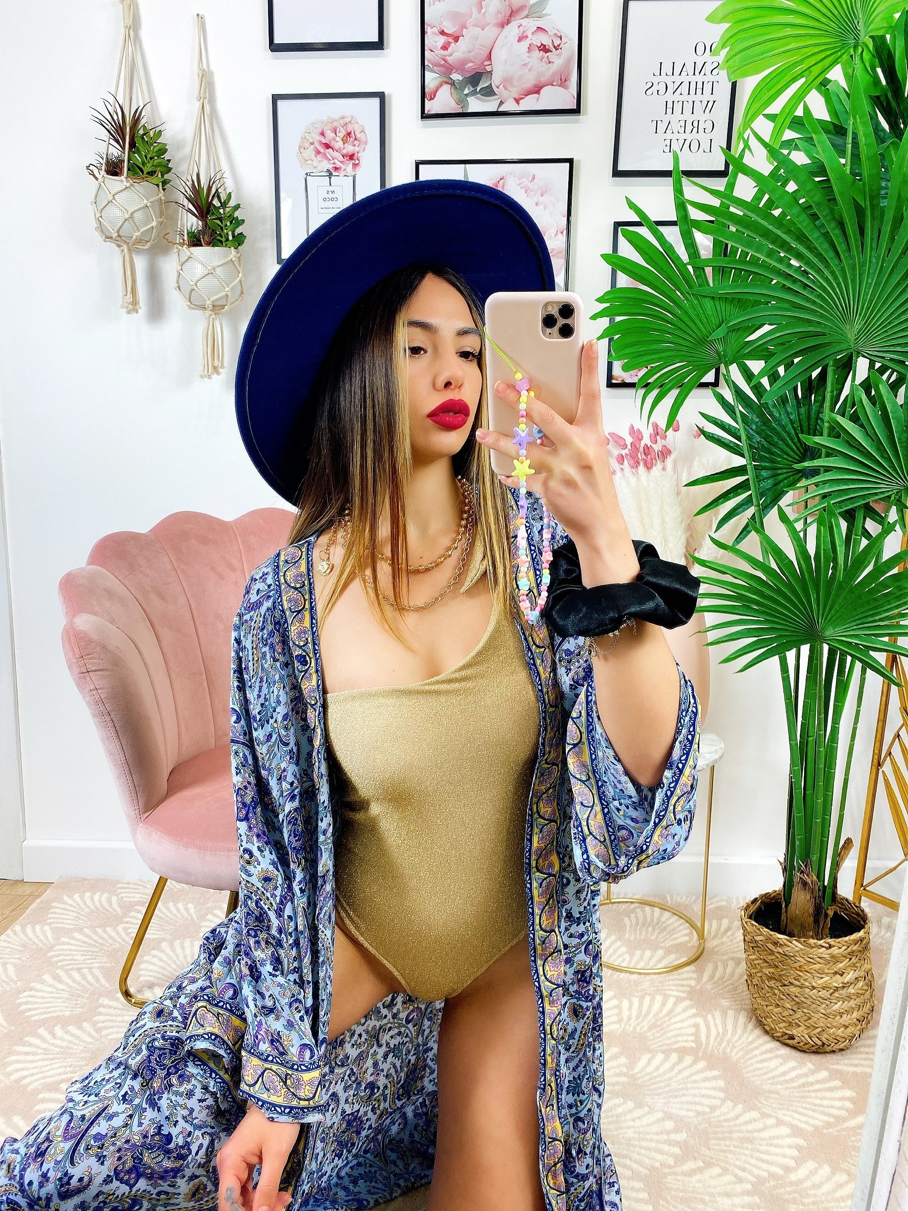 Kimono etnico base lilla