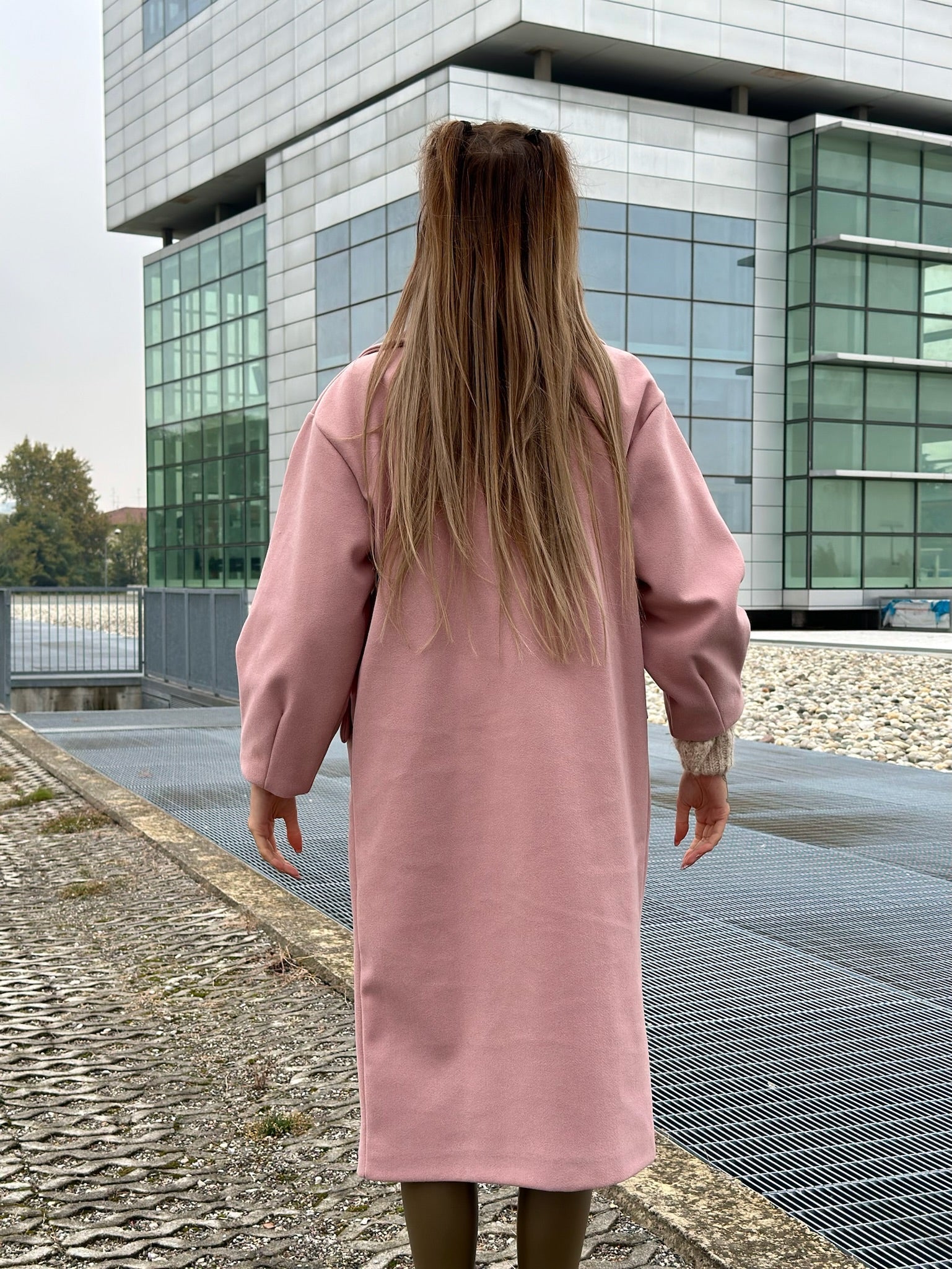Cappotto over rosa