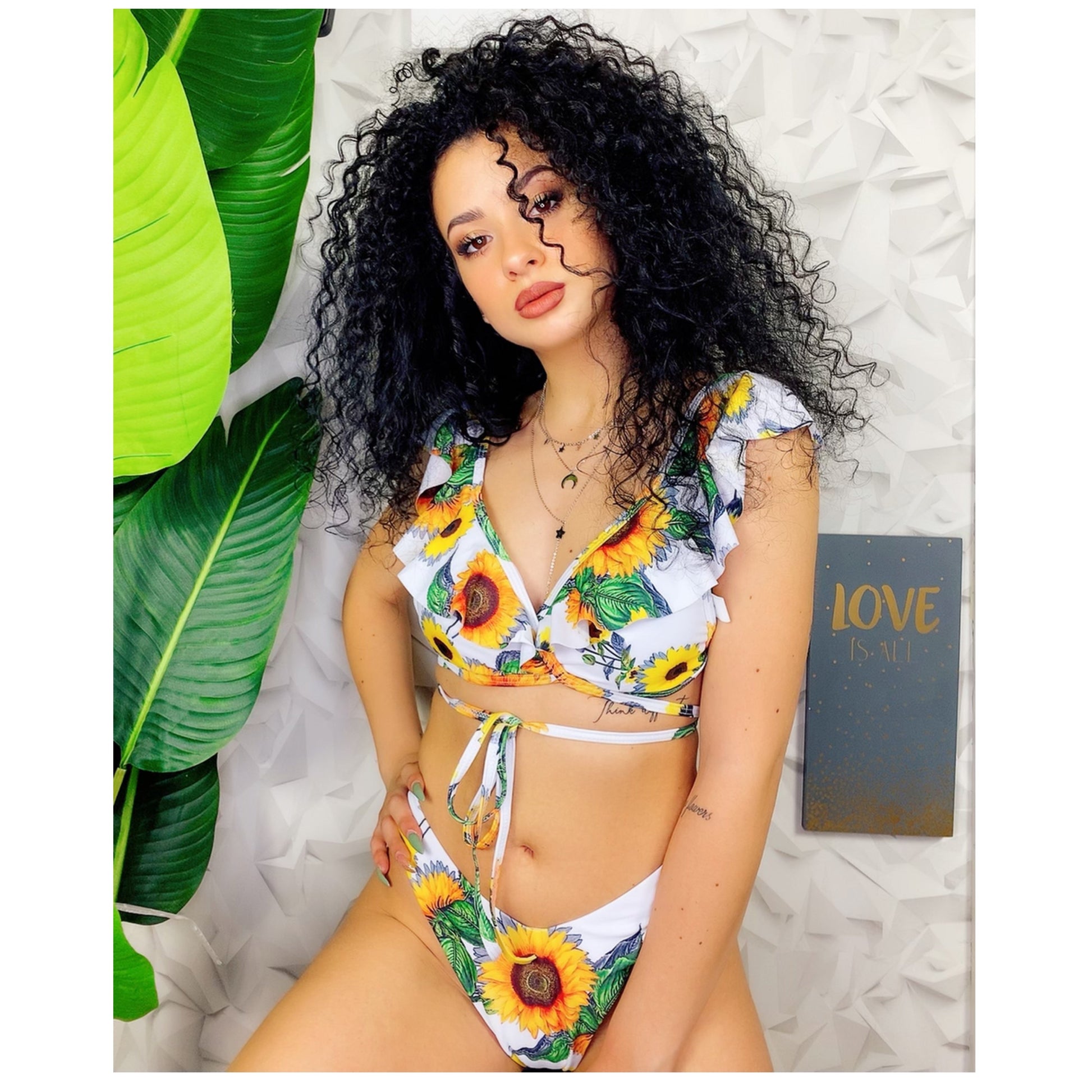 Bikini Formentera due pezzi floreale girasoli
