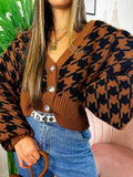 Cardigan con gioiello a trama Camel nero