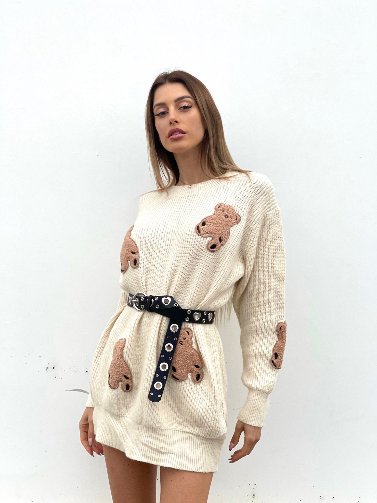Maxi maglione panna Teddy