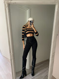 Maglioncino crop a righe nude