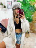 Cardigan lungo beige