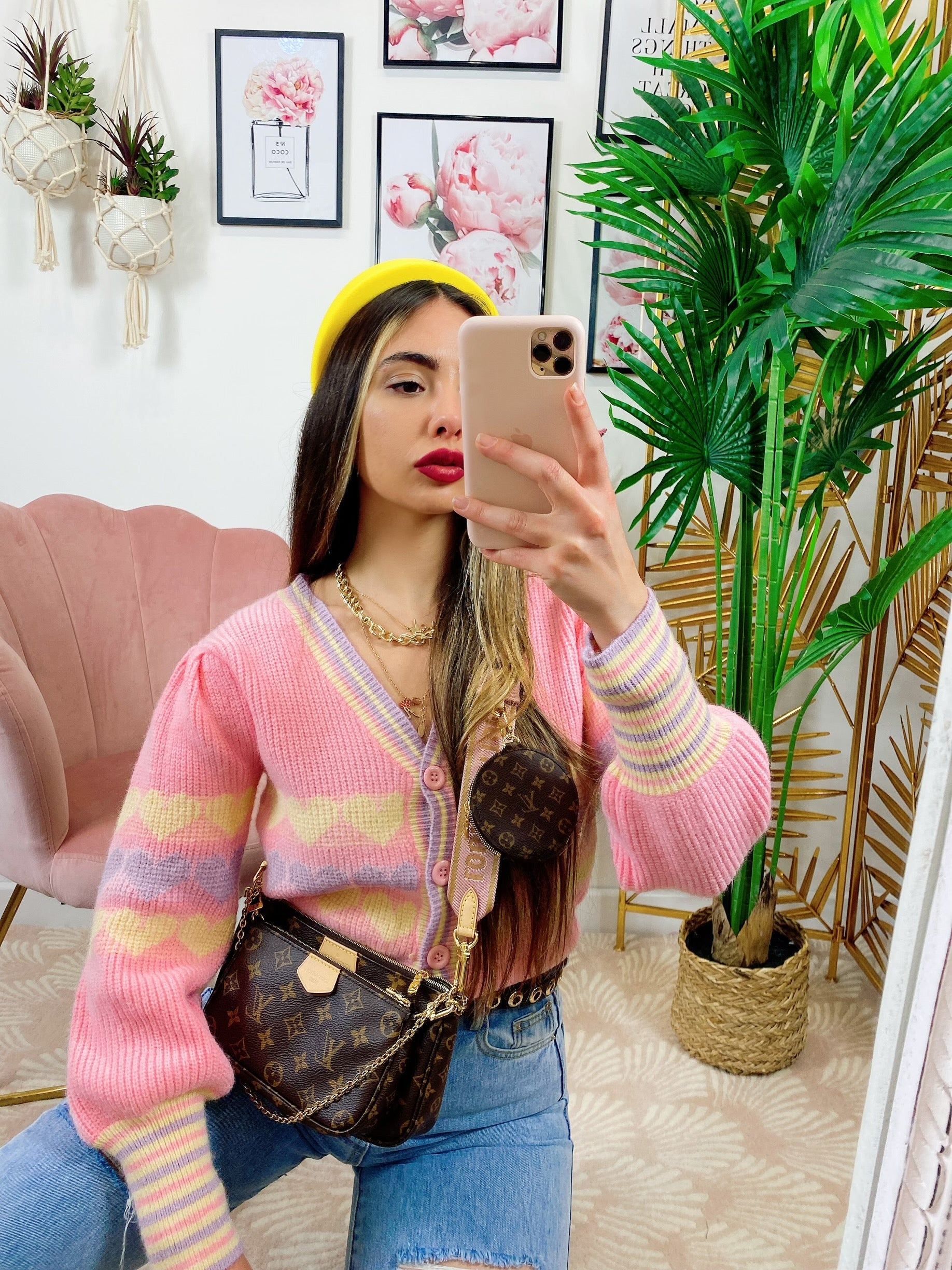 Maglioncino con Cuori Rosa e lilla
