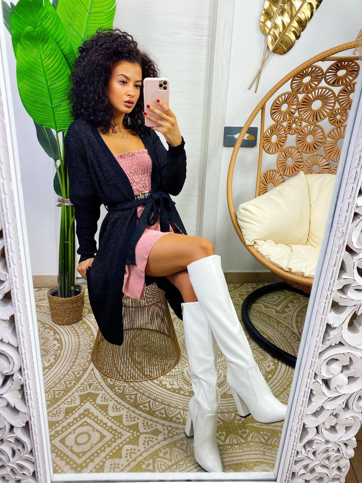 Cardigan in lurex nero