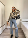 Cardigan animalier bianco nero