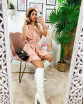Abito con cintura Rosa