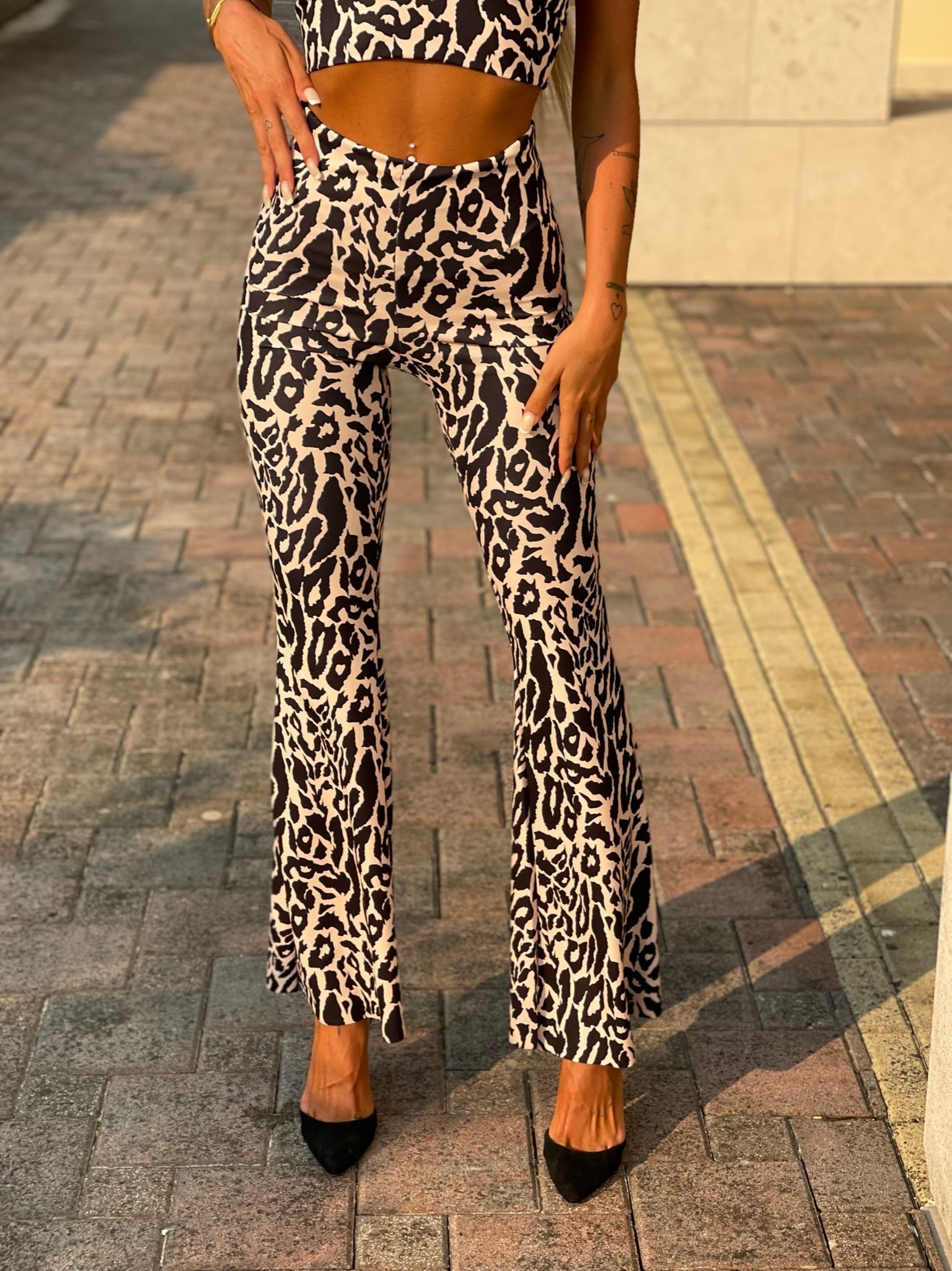Completo animalier top e pantalone