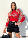 Maglioncino fiocco di neve Rosso