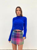 Gonna in tweed Fuxia blu
