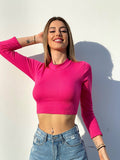 Maglioncino con lacci in strass Fuxia