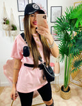 Completo sportivo con cintura Rosa