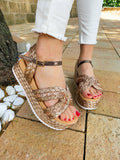 Sandali Con Corda Rosa Gold