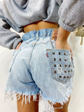 Short Levi’s Vintage con Borchie bagno Chiaro