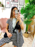 Completo Short e Smanicato Fantasia Bianca Nera