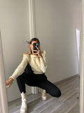 Pantalone aderente nero con cintura