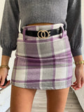 Gonna in tweed Lilla