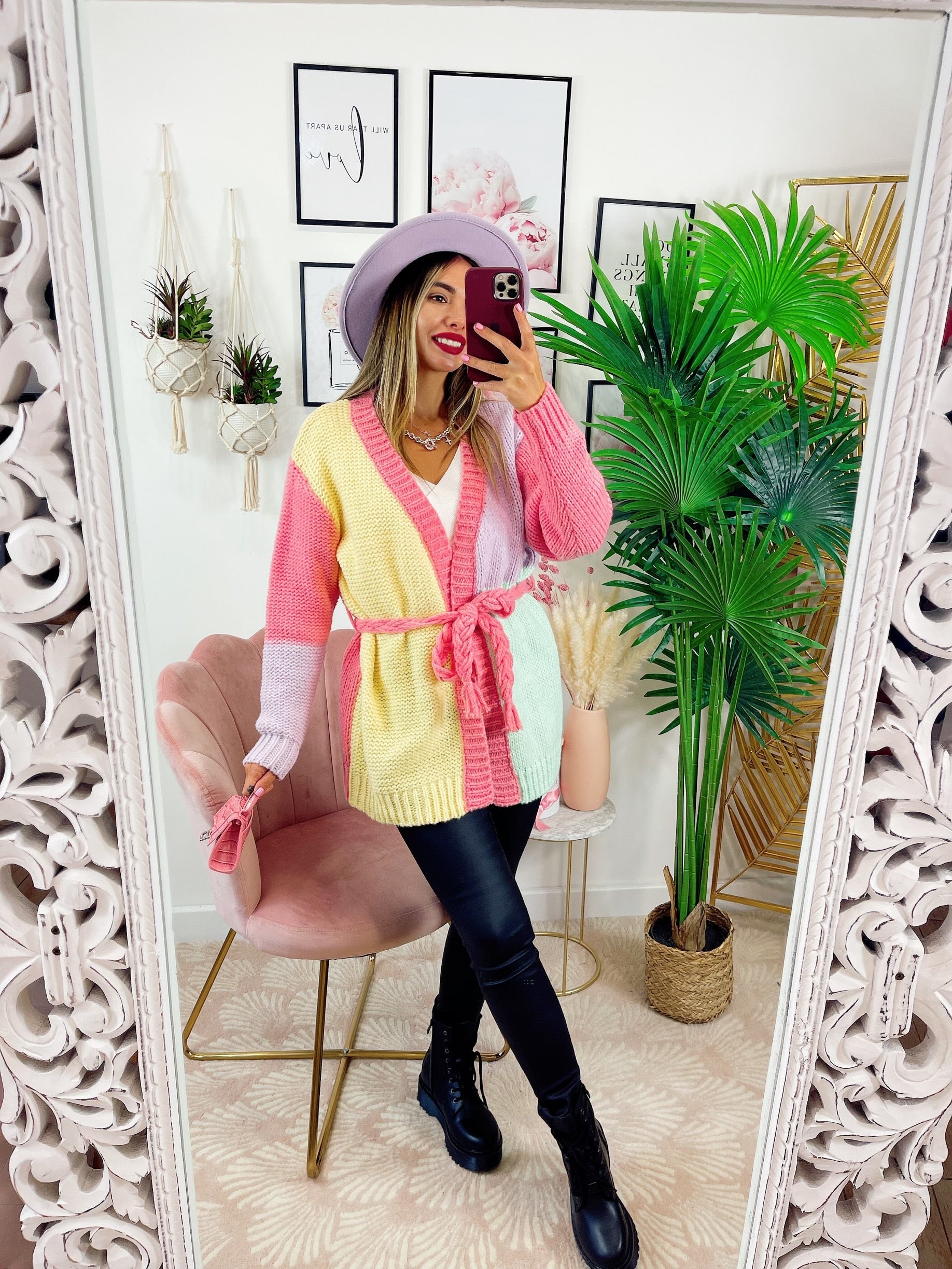 Cardigan Rainbow rosa quality