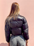 Piumino Crop nero