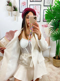Completo Gonna e giacca pied de poule beige
