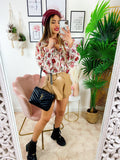 Camicia fiorata con ricami base bianca