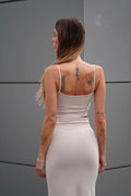 Tubino a costine beige