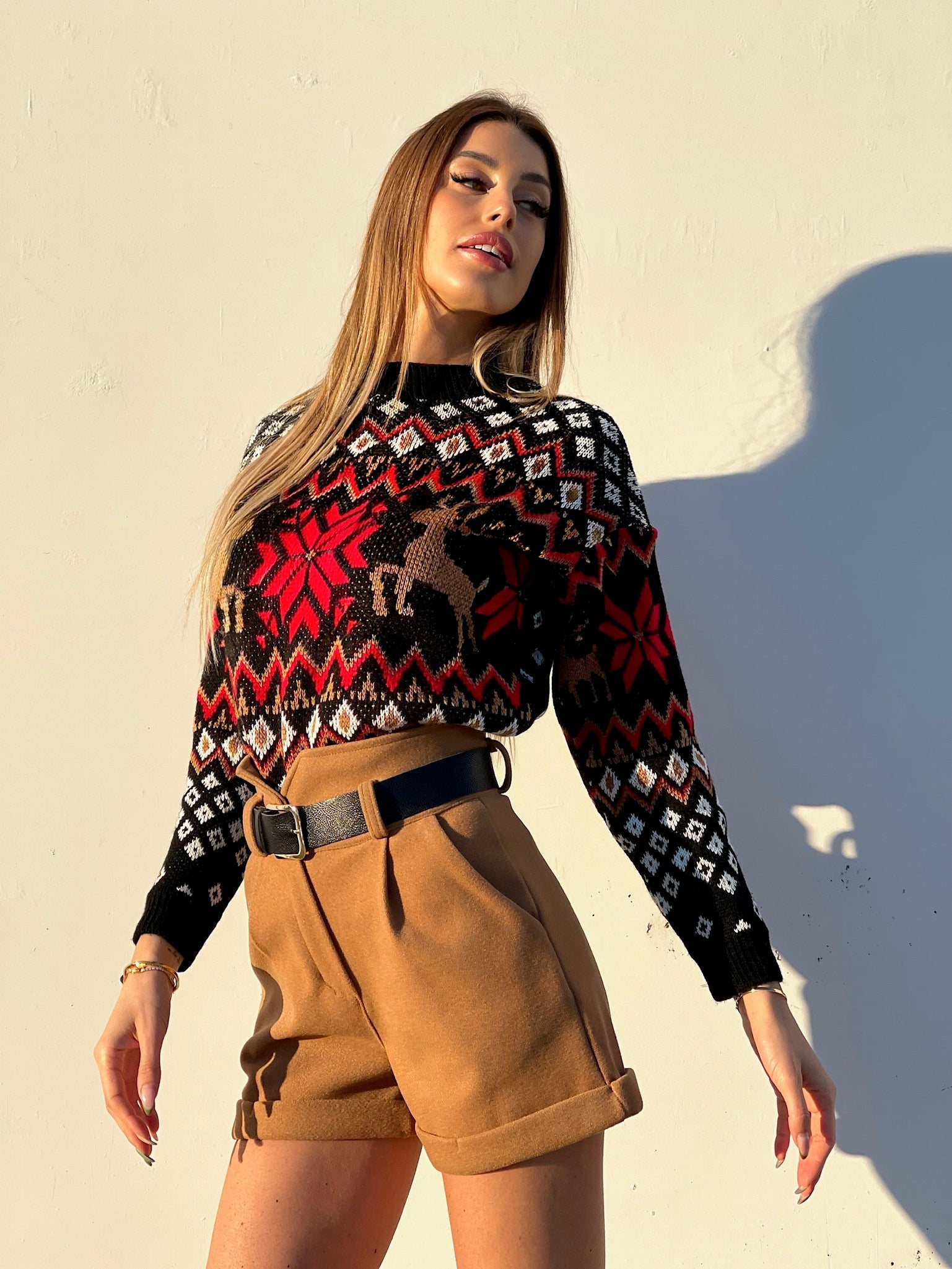 Maglioncino nero con renna