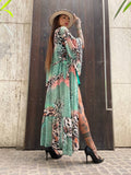 Kimono animalier verde