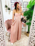 Tuta da evento con pantalone a pieghine