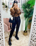 Blusa scollo a barchetta maculata