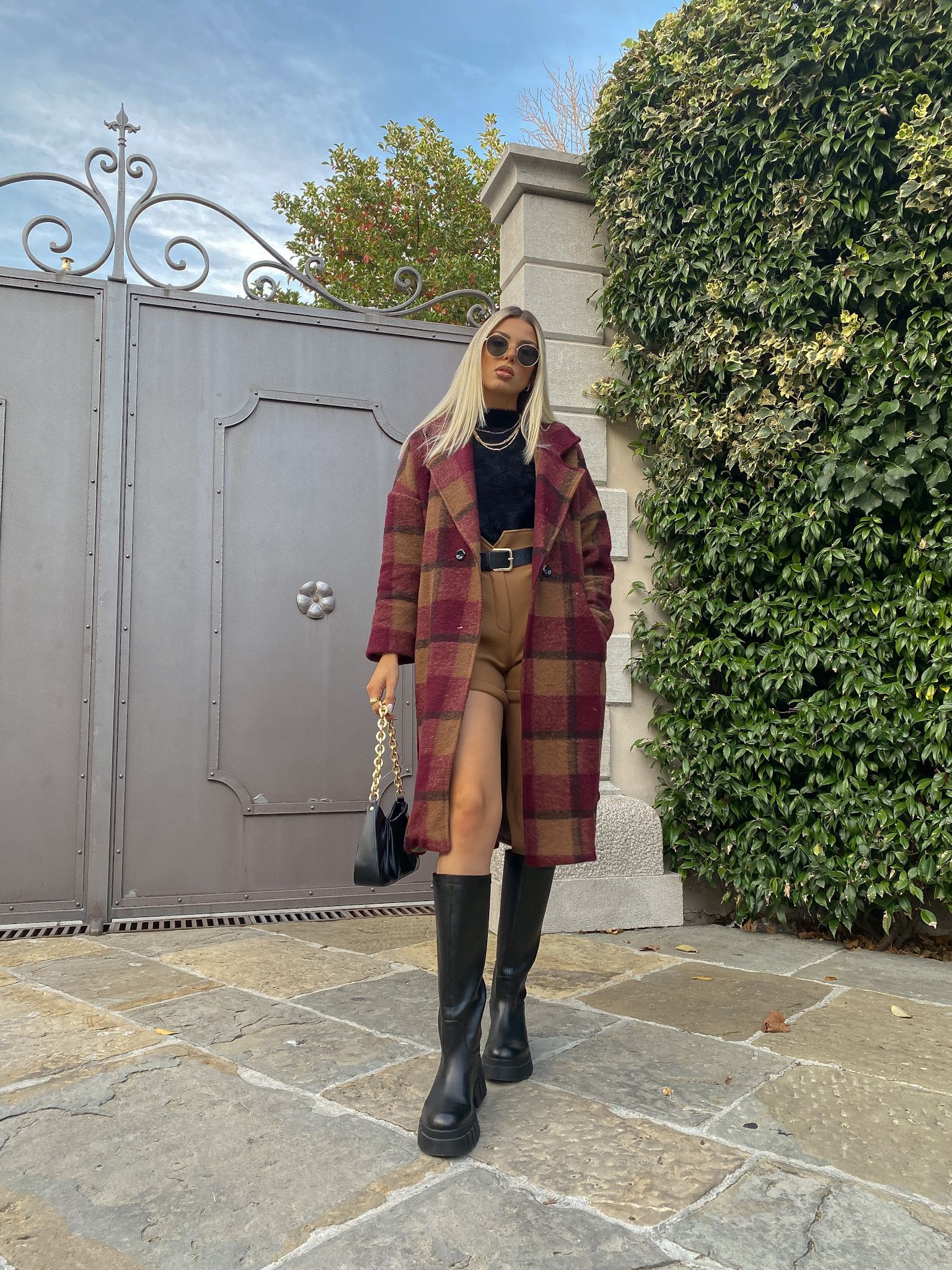Cappotto peonia e Camel