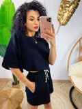 Completo sportivo maglia e short nero