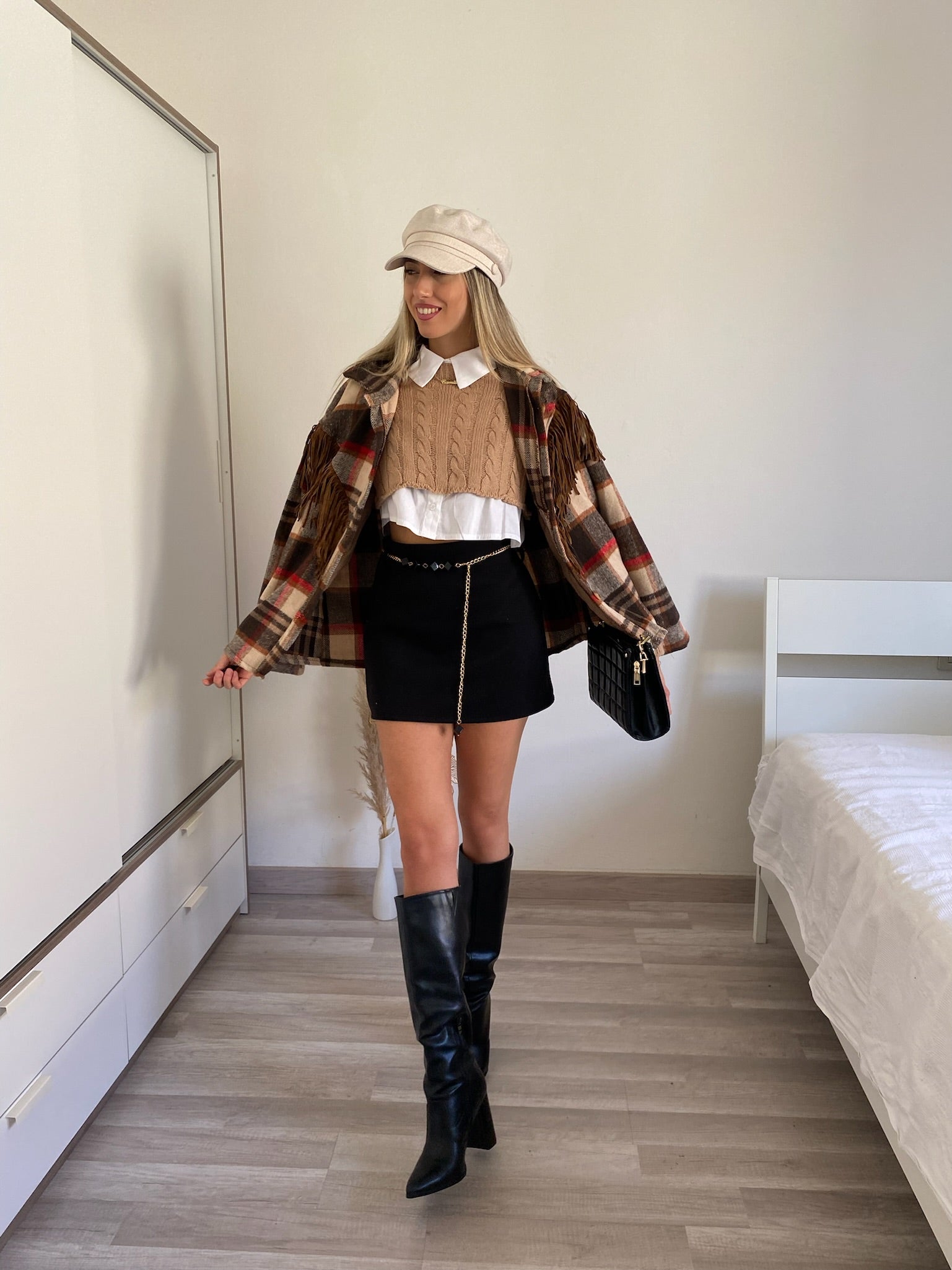Pull crop a trecce Camel