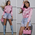 Short in jeans con fiori