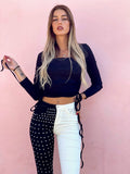 Pantalone black White con borchie