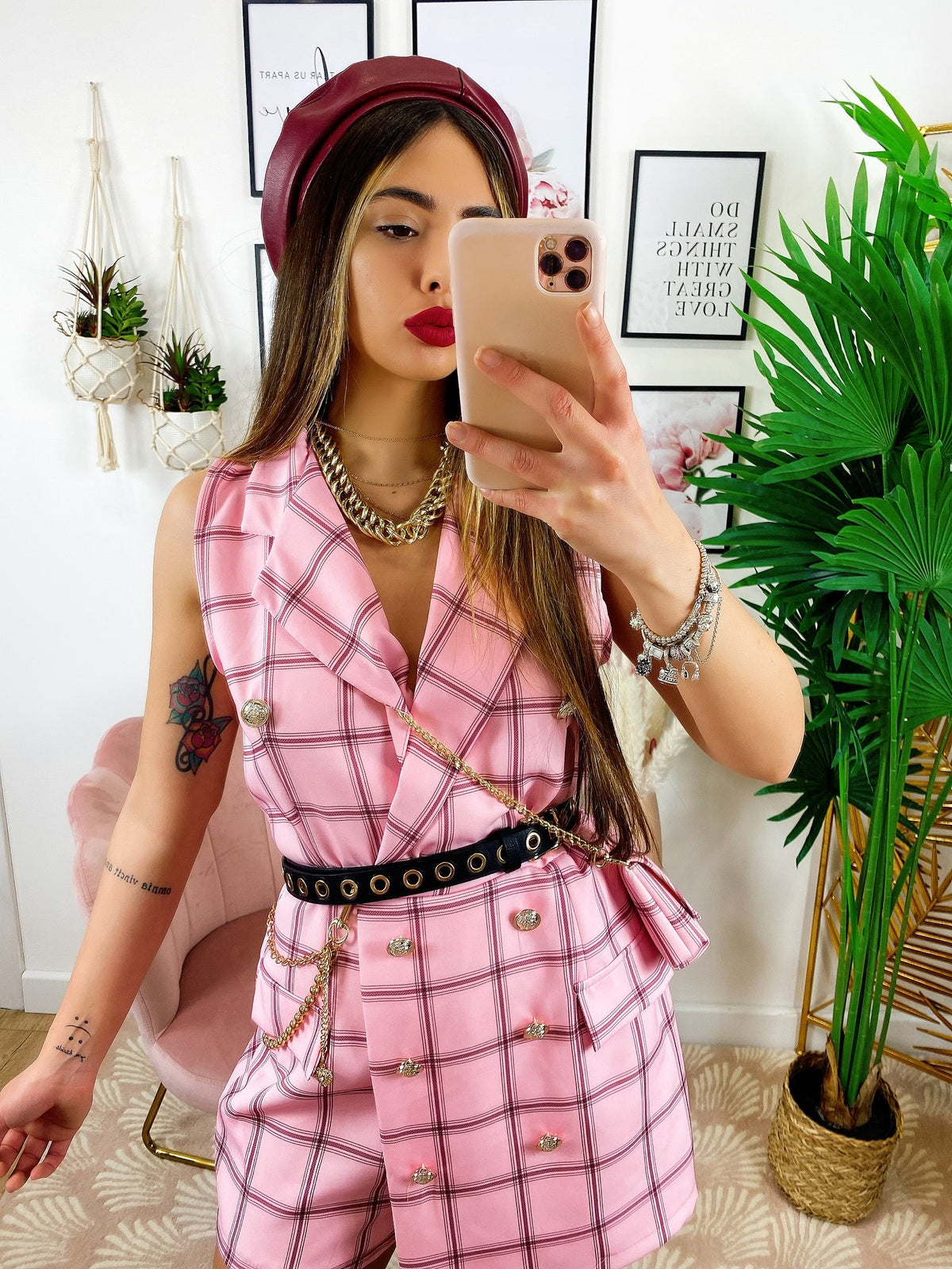 Tutina a Blazer con borsetta Rosa