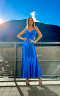 Abito a sirena blu elettrico