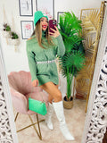Maxi maglia a collo alto menta