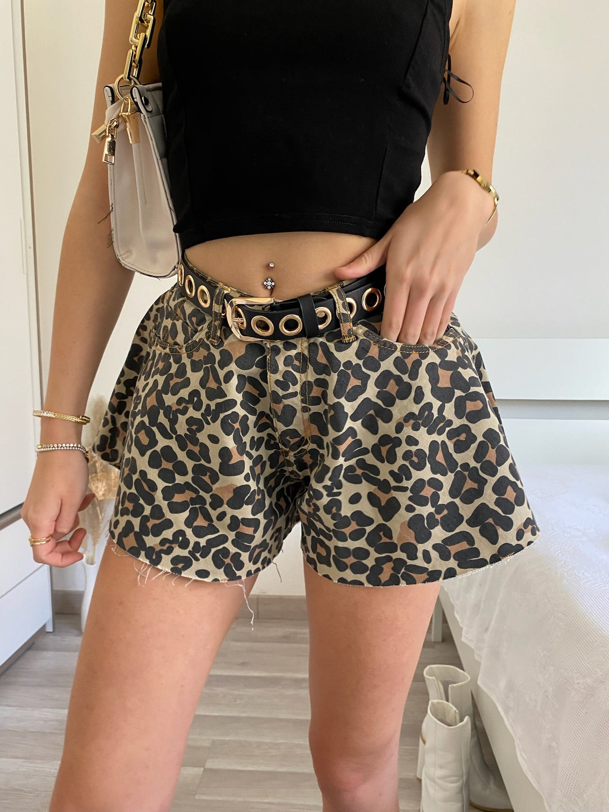 Short a farfalla animalier