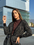 Cardigan in lurex zebrato nero