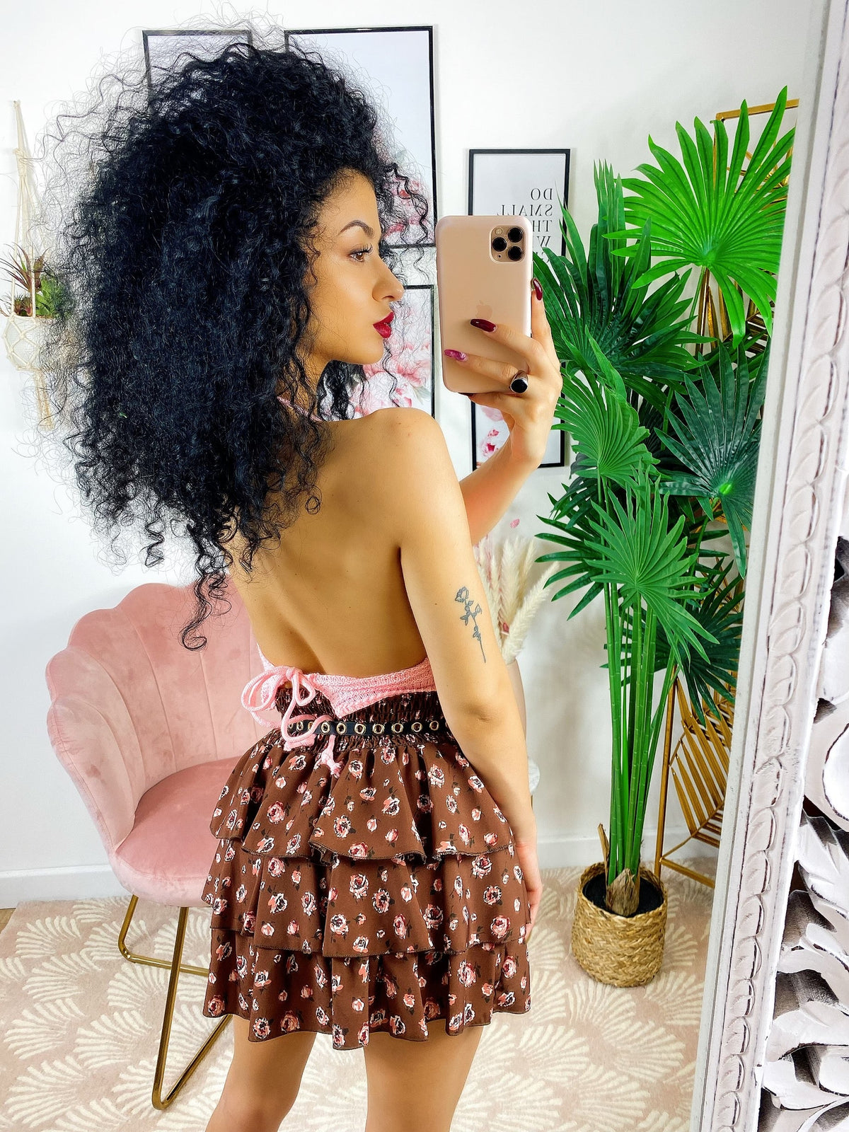 Top Crochet Rosa