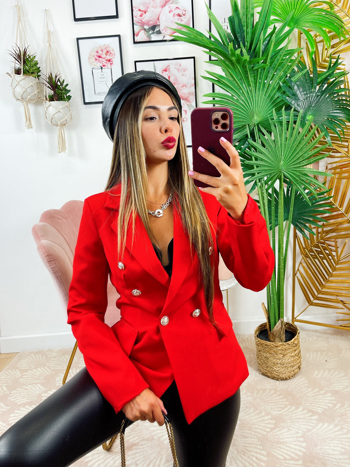 Blazer con bottoni Rosso