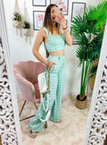 Completo verdeacqua pantalone e top