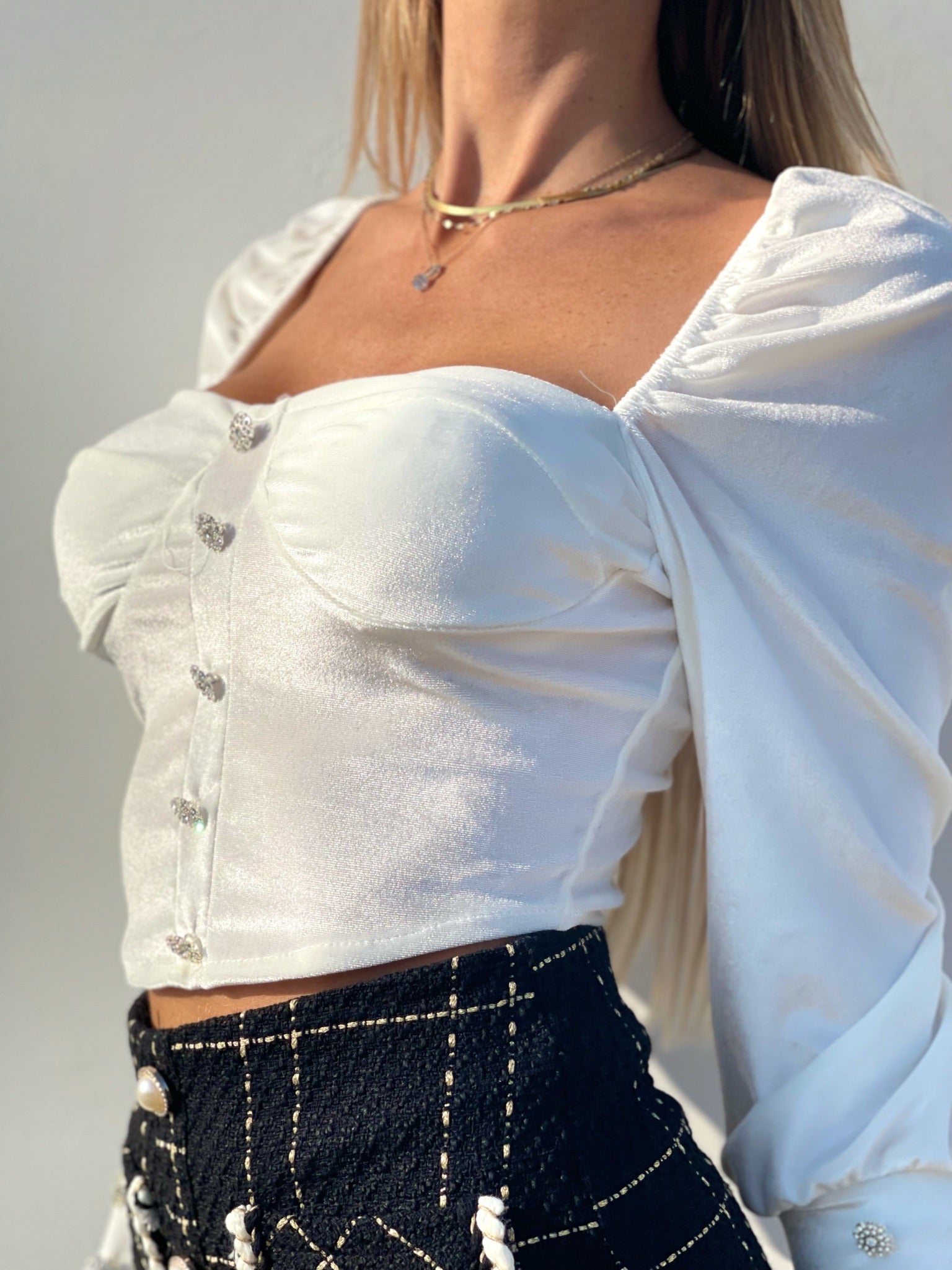 Maglia in ciniglia bianco
