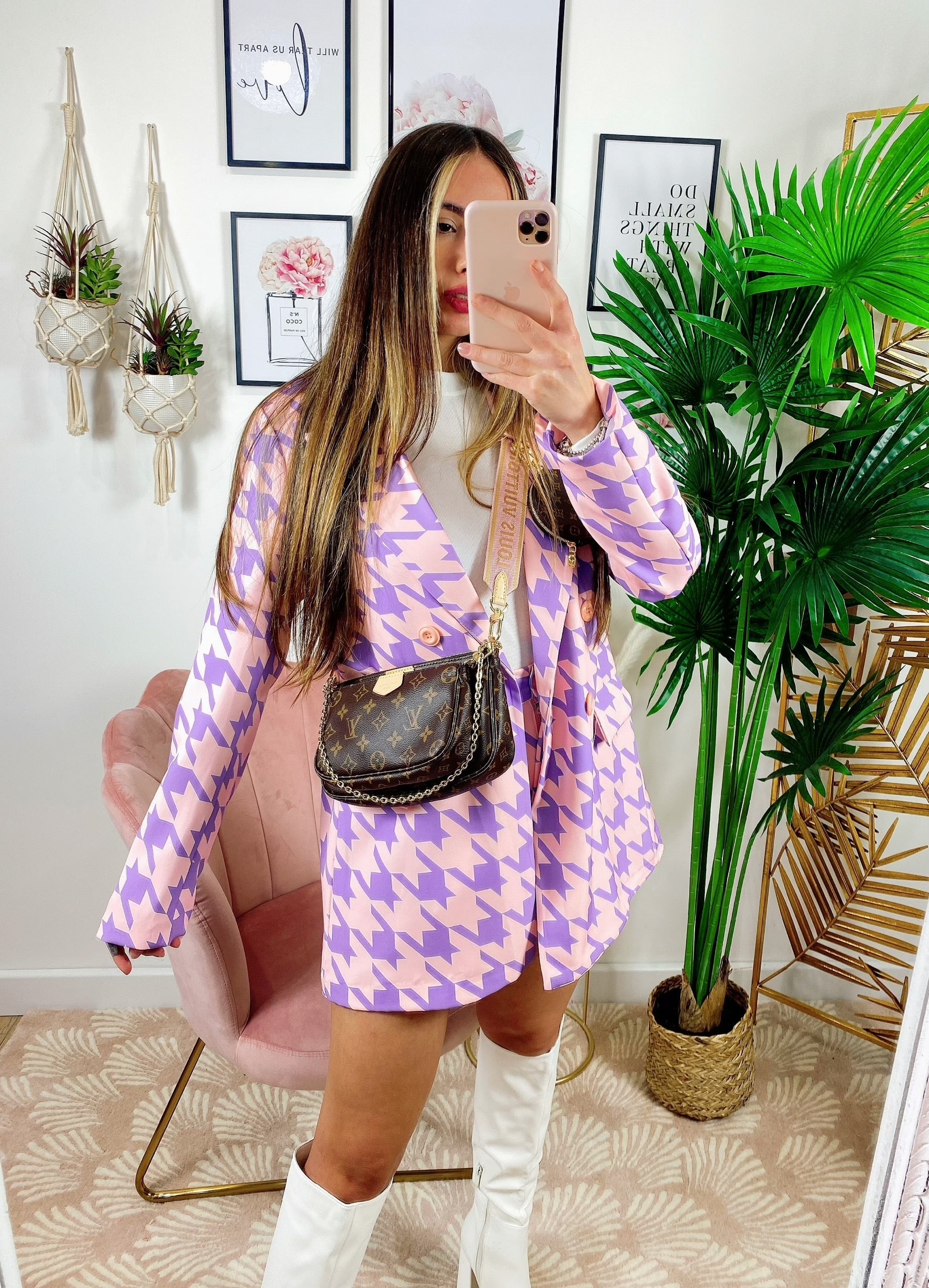 Completo giacca e Short pied de poule Lilla