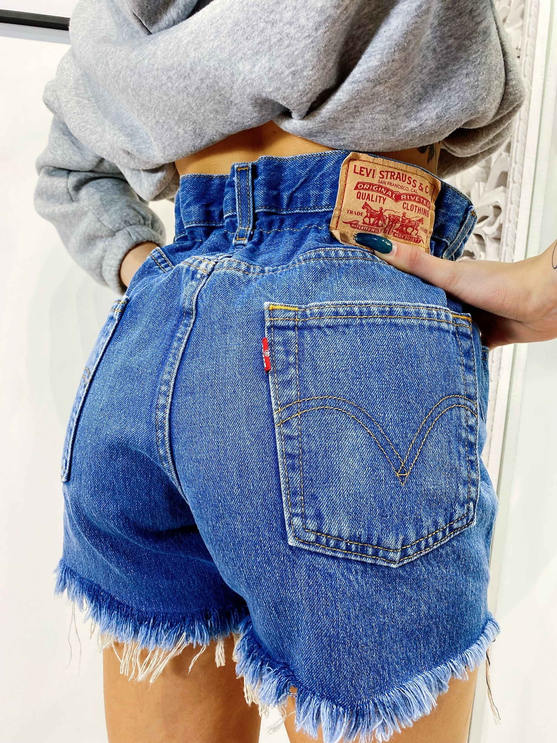 Short Levi’s Vintage bagno medio senza strappi