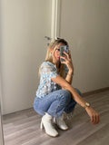 Jeans con frange argento